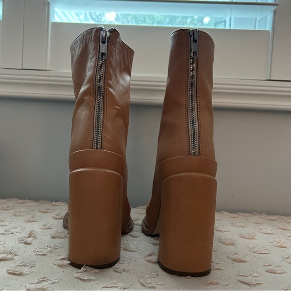 Ann Demeulemeester Cutout Vamp Platform Ankle Boot Camel Tanned Leather Size 39 - Picture 9 of 15